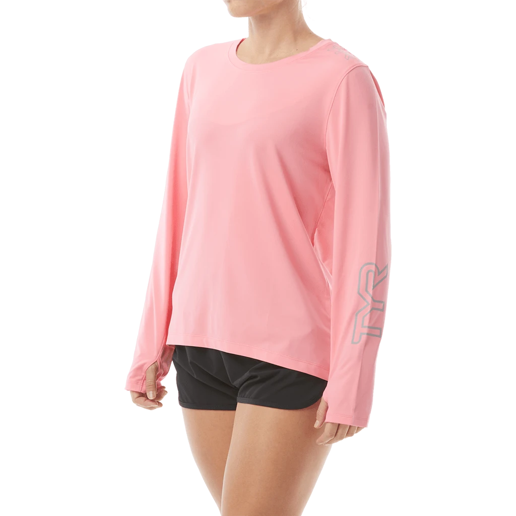 TYR Womens SunDefense Coral Long Sleeve Shirt 3 TYR Womens SunDefense Coral Long Sleeve Shirt