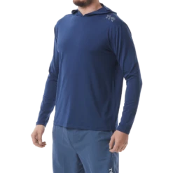 TYR Mens Hooded SunDefense Navy Long Sleeve Shirt