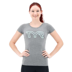 TYR Womens Grey/Mint Big Outline T-Shirt