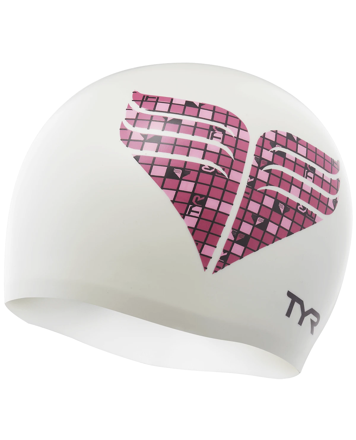 TYR Pink Chevron Silicone Adult Swim Cap 3 TYR Pink Chevron Silicone Adult Swim Cap